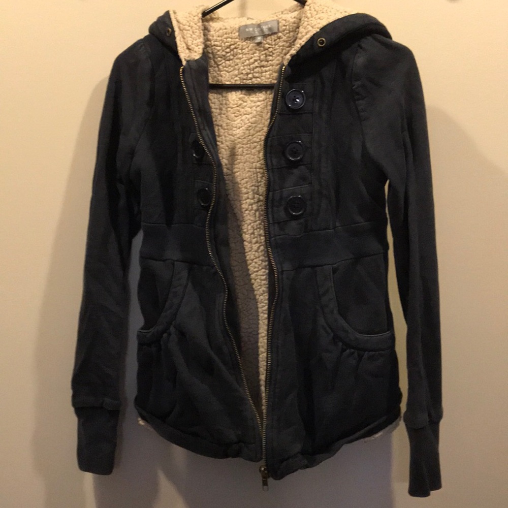 zip up hooded sweater jacket size small